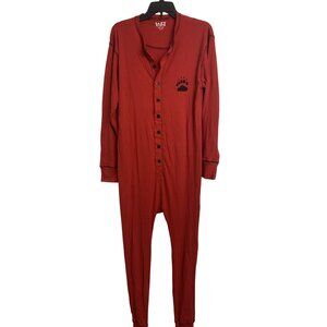 Lazy One Cotton Flap Jack Bear Bottom One Piece Pajamas Size M